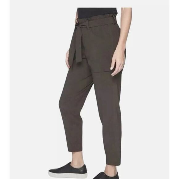 Athleta Pants - Athleta Skyline Paper Bag Waist Pants Olive Grey Travel Lightweight Casual 4
